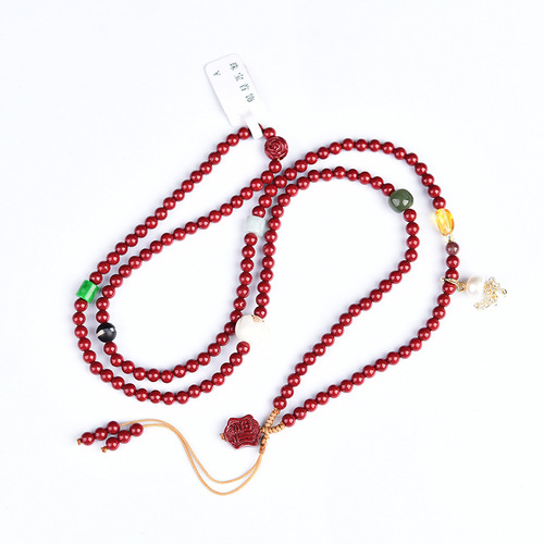 Wenwan Buddhist beads wholesale cinnabar bracelets purple gold sand bracelets rosary beads jewelry summer retro handmade ethnic style