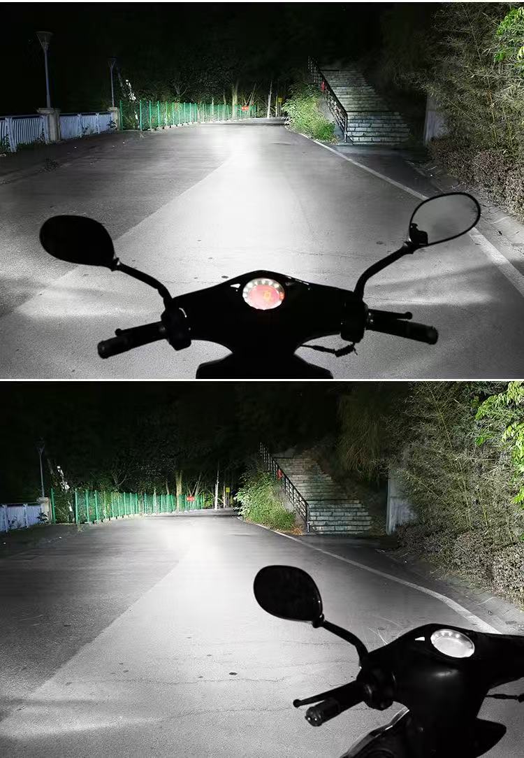 Cross-Border Exclusive Supply of New Led Motorcycle Headlights H4 Ba20D P15D White and Yellow Dual-Color Ultra-Bright Front Headlight Lens