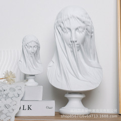 国境を越えた新しいゴシック装飾品 B&B ウェディングドレス少女半身像ベール少女像アート家の装飾