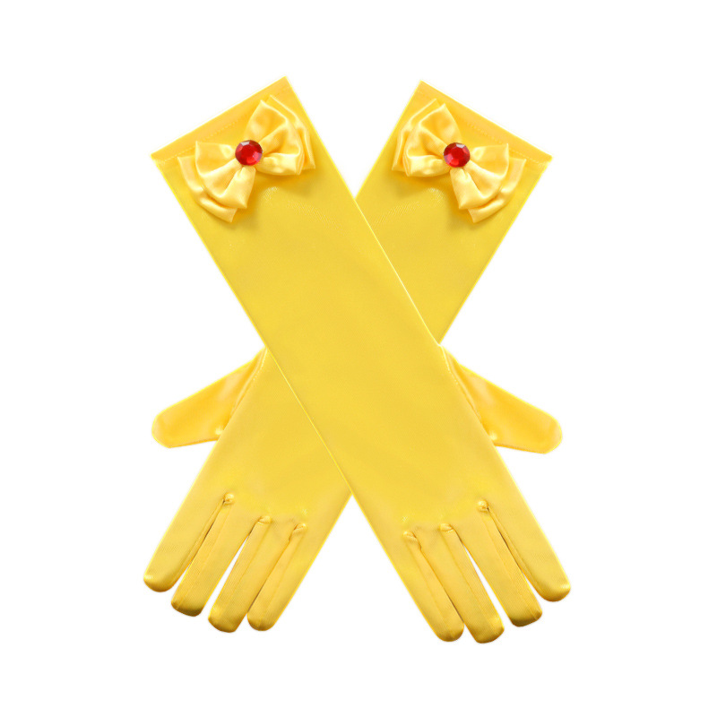 Koreanische Kinder Prinzessin Weiße Voll Finger Leistungs Handschuhe Mädchen Frühling Und Herbst Dünne Elastische Sonnencreme Hochzeits Kleid Lange Handschuhe display picture 1