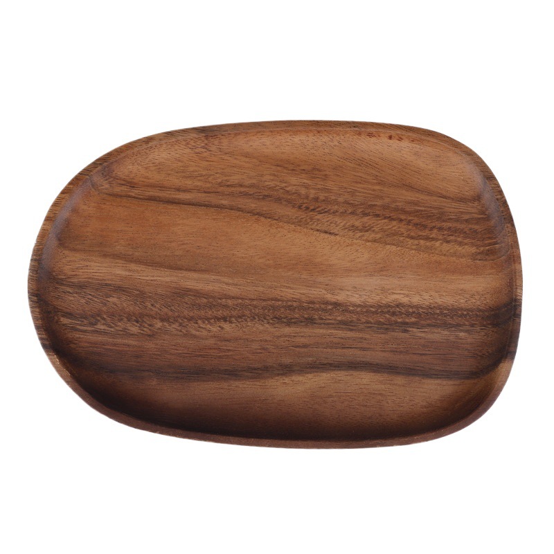 Bandeja de madera de nuez sudamericana bandeja de madera maciza japonesa bandeja de bocadillos de bandeja de frutas irregulares bandeja de té doméstica bandeja de madera