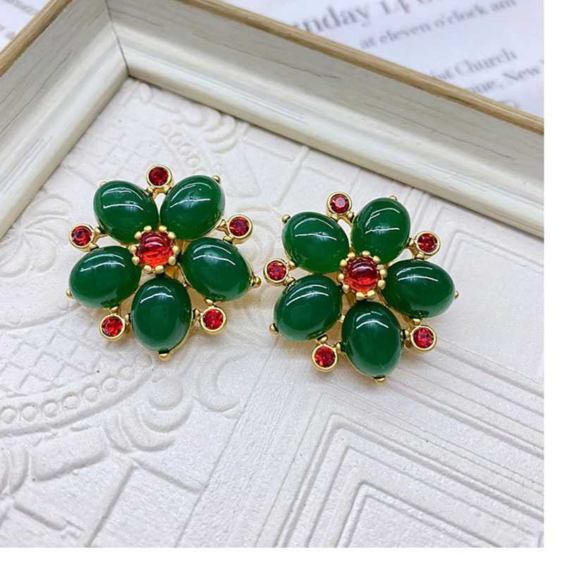 Retro Flower Alloy Plating Womenu0027S Ear Studs 1 Pair