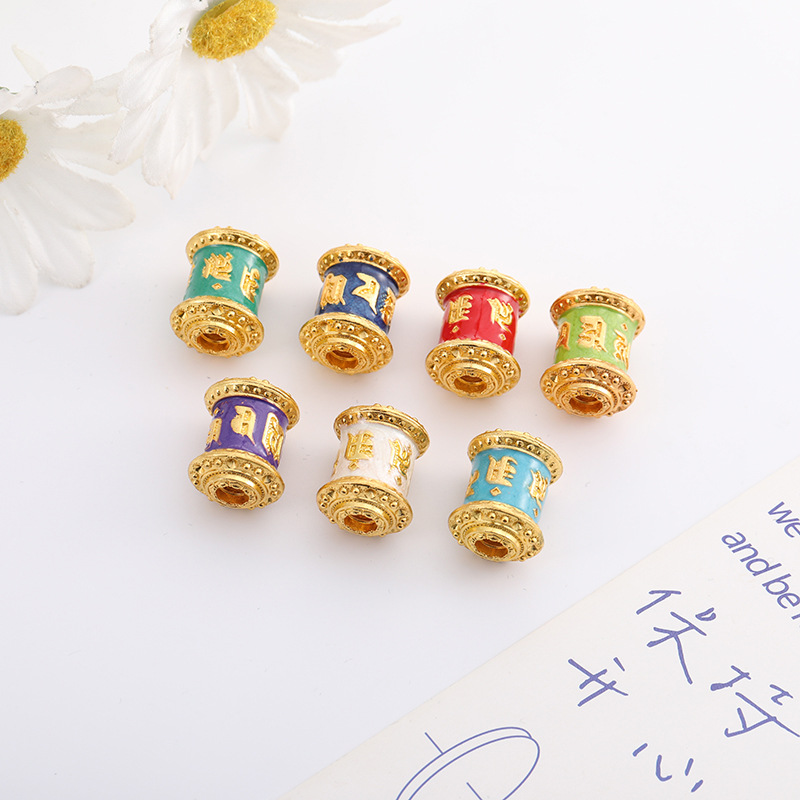 手工转经筒藏式六字真言藏饰品厂家佛牌挂件配饰车挂吊坠配件