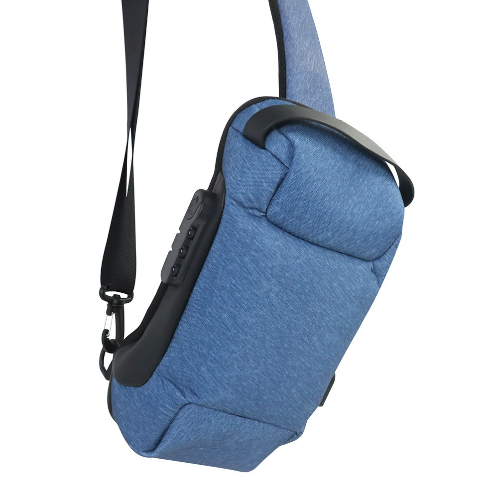 Сумка через плечо противоугонная, 900D Oxford + PU, USB зарядка и парольный замок, 35×16×12 см