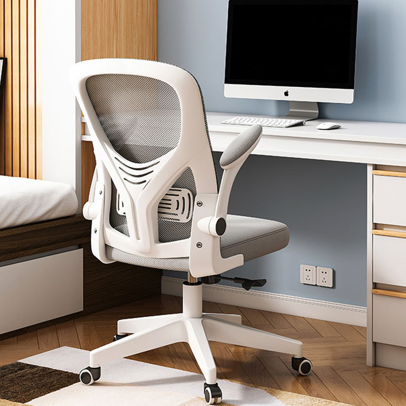 Silla de oficina ergonómica, altura ajustable simple, adecuada para estudio, largas jornadas sentado, uso en oficina y hogar, respaldo cómodo, tela de malla transpirable.