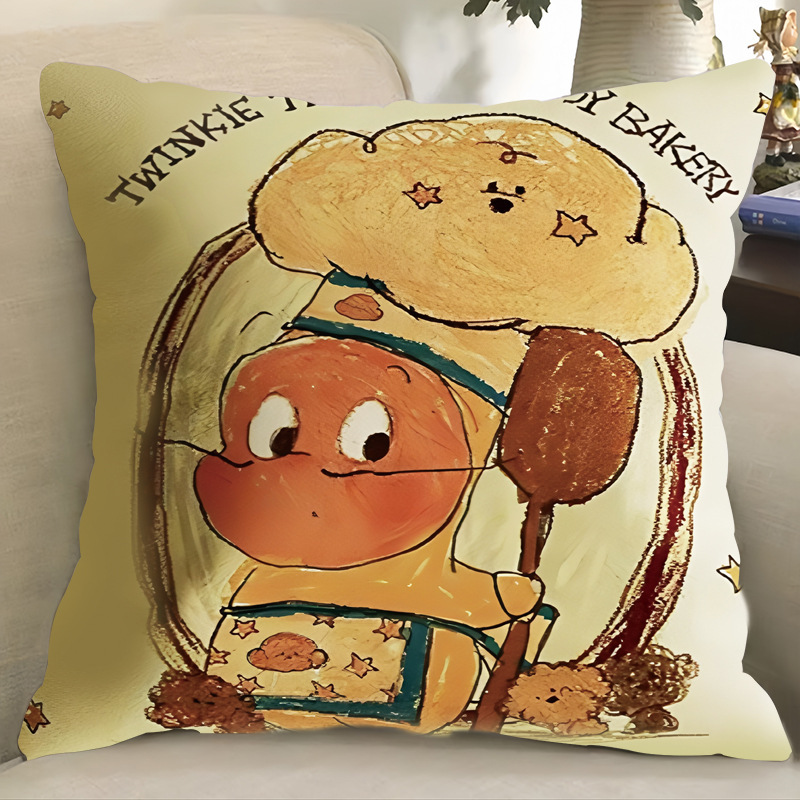 Star People Cute Living Room Sofa Pillow Cushion Bedside Pillow Waist Back Pillow Cover Waist Pillow with Core Removable and Washable