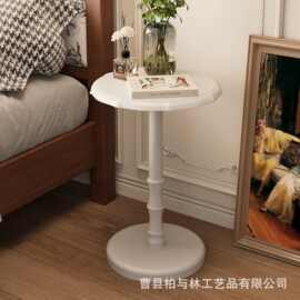 美式复古沙发边几实木中古风家具角几客厅法式咖啡桌休闲小圆桌