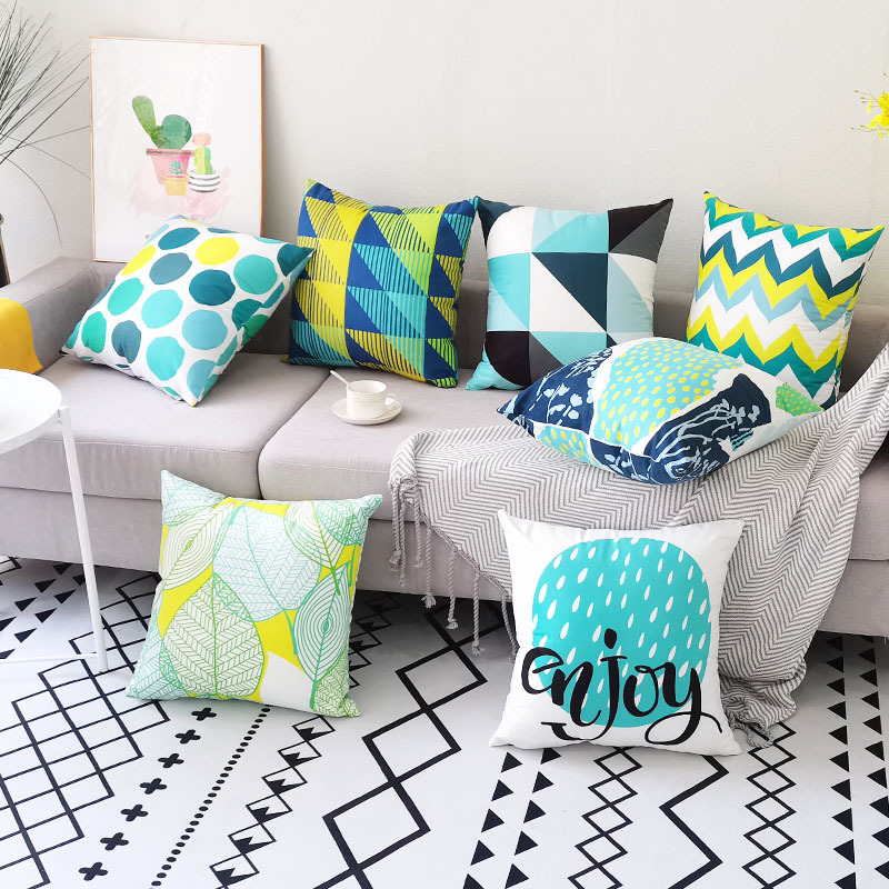 Nordic Modern Minimalist Instagram Pillow Cover, without insert, short plush printed sofa bed tatami cushion cover