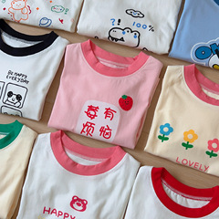 2024春季兒童長袖T恤純棉 男童女童打底衫中小童全棉秋衣卡通百搭