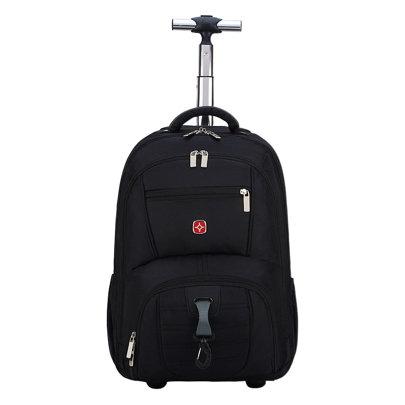 Foreign trade shoulder trolley bag travel business boarding large capacity trolley backpack men's and women's 18 inch book bag wholesale