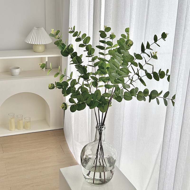 3D printing film 3 fork eucalyptus leaf cross-border money leaf simulation green plant wedding flower arrangement factory wholesale 3D printing film 3 fork eucalyptus leaf cross-border money leaf simulation green plant wedding flower arrangement factory wholesale
