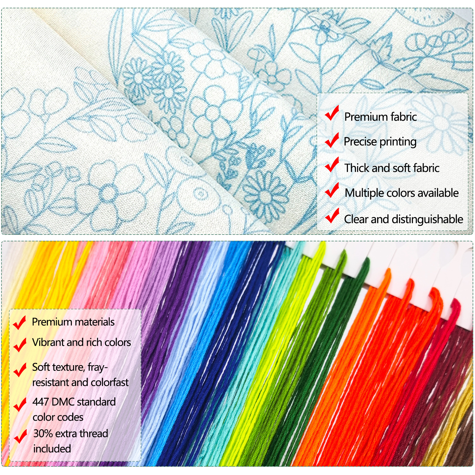 Nuevo transfronterizo primavera cabaña oso dulce dibujos animados principiantes bordado DIY material fábrica de paquetes al por mayor