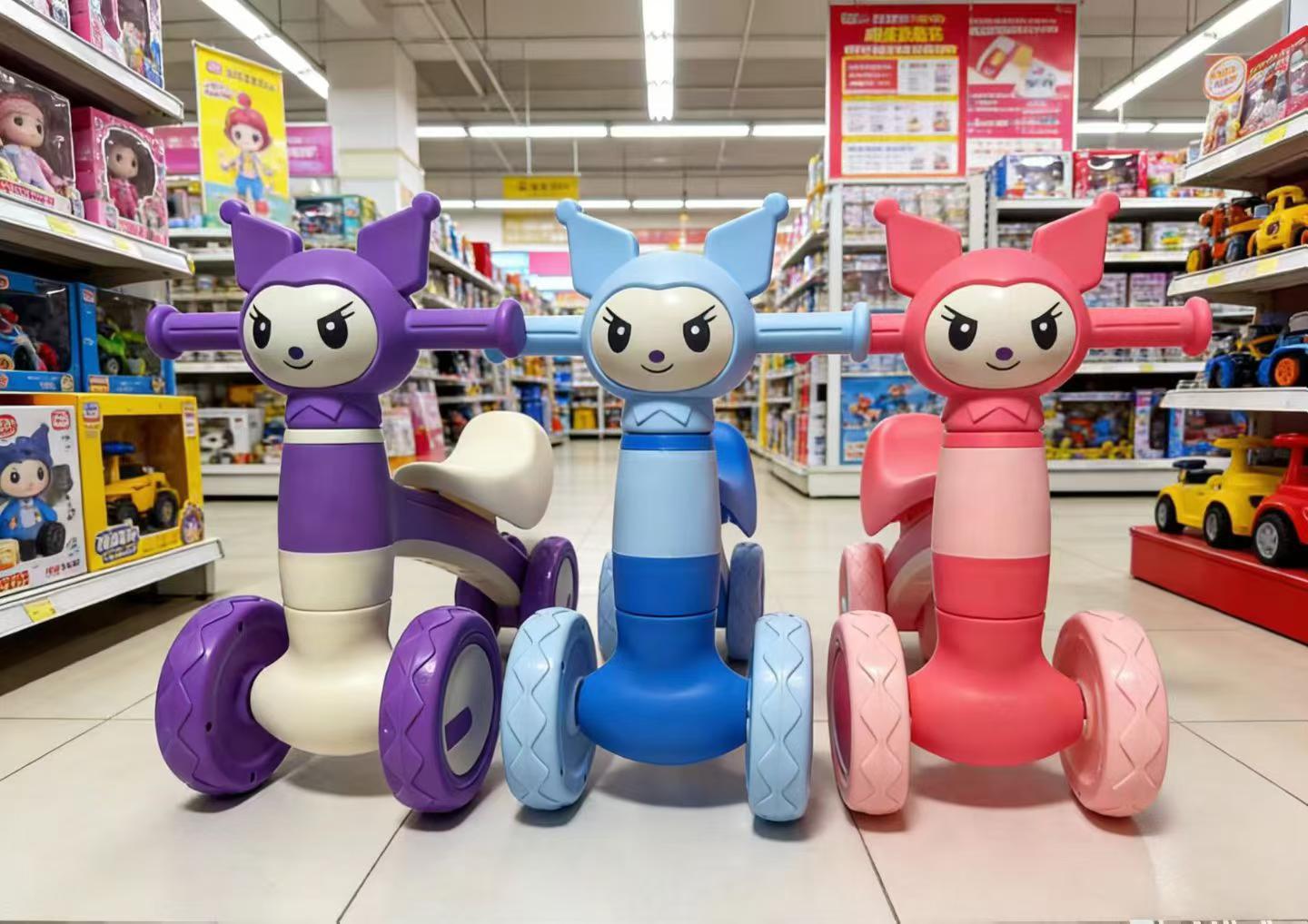 Montable de Equilibrio de 4 Ruedas para Bebé de Plástico Sin Pedales para Bebés