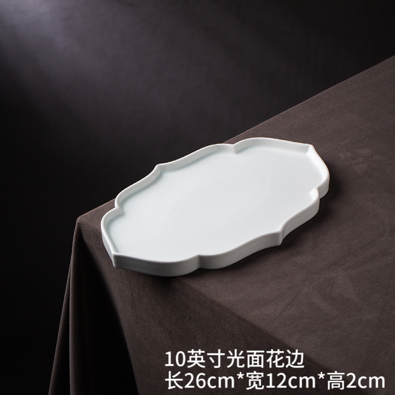 블루 화이트 10 인치 부드러운 레이스 플레이트