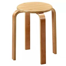 北欧风格实木圆凳可叠放凳子家用木板凳简约小矮凳餐桌椅客厅圆凳