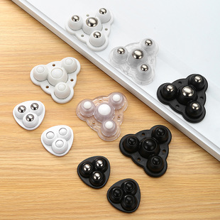 New three-bead universal wheel storage box bedside table ball wear-resistant high load-bearing household hardware accessories small pulley