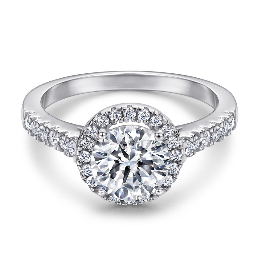 Tonglin europeo y americano nuevo anillo de Plata de Ley 925 anillo de combinación de las mujeres anillo de compromiso de boda anillo de circón al por mayor