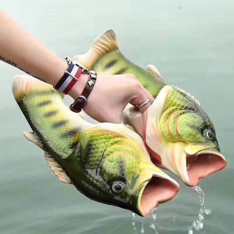 2026 New Fish-Shaped Slippers for Men, Quirky Non-Slip Creative Korean Style Indoor Salted Fish Slippers, Couple and Family Matching Shoes for Women