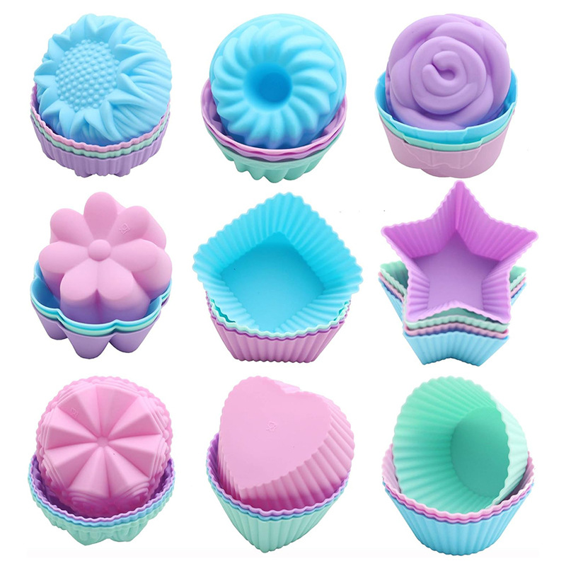 Wholesale factory baking tools baking sheets with multiple flower and butterfly rectangular non-stick paper baking cake molds