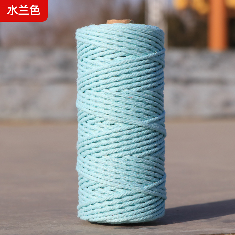 Cuerdas de algodón de color transfronterizas tejidas de algodón 2mm3mm4mm cuerdas de algodón hechas a mano cuerdas decorativas DIY cuerdas de algodón de color colgantes