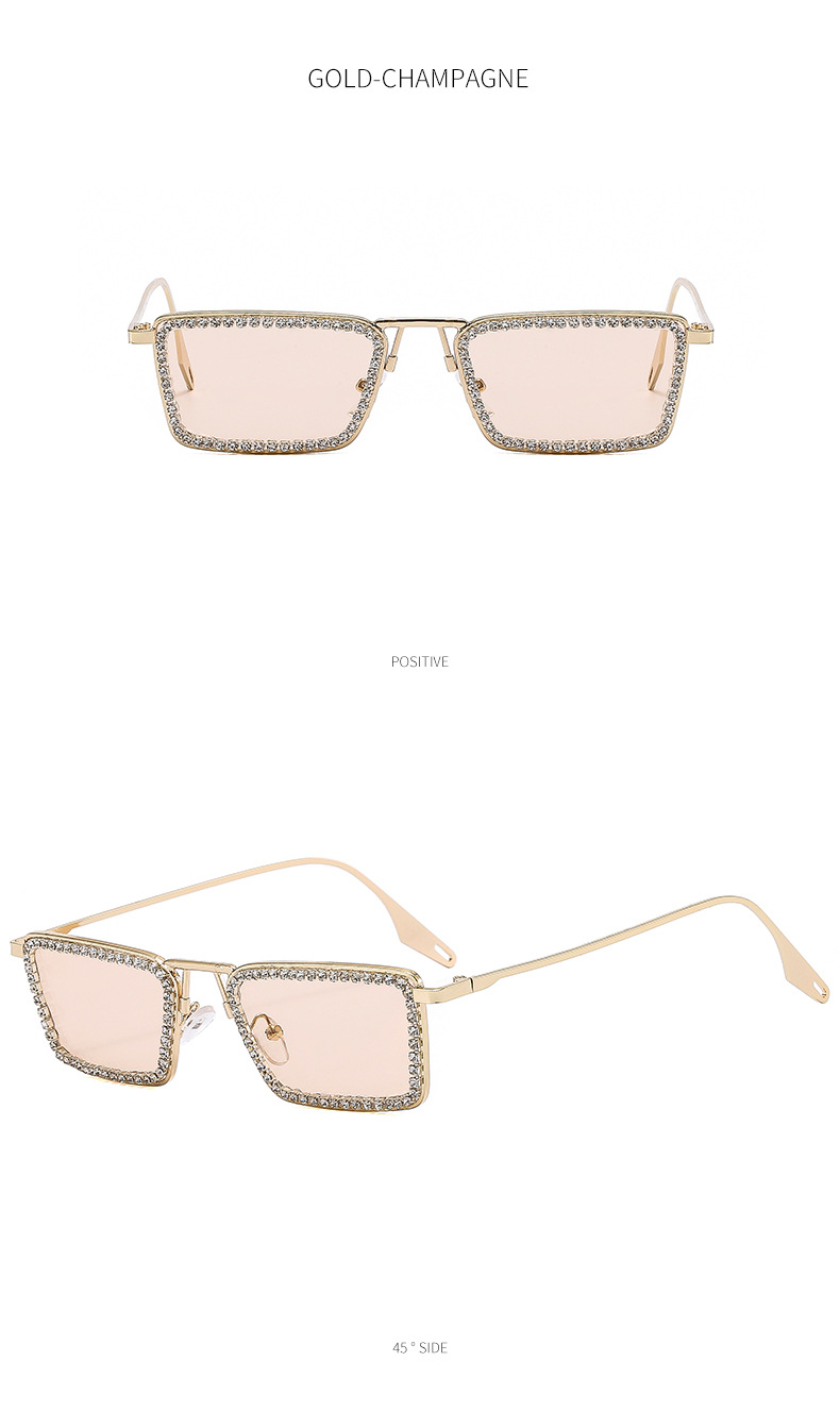 Streetwear Solid Color Ac Square Diamond Full Frame Women's Sunglasses display picture 3
