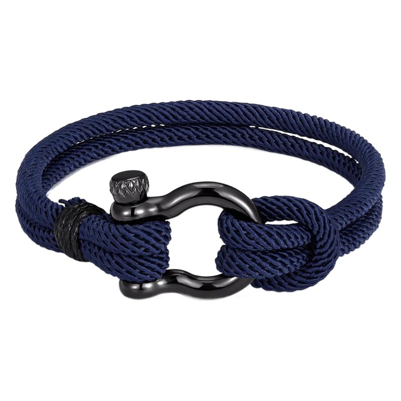 AliExpress foreign trade European and American Bracelet Men's woven titanium steel bracelet horseshoe buckle stainless steel jewelry bracelet