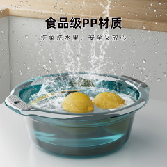 洗脸盆家用脸盆大号宿舍洗菜洗衣厨房宿舍泡脚透明把手双耳洗脚盆