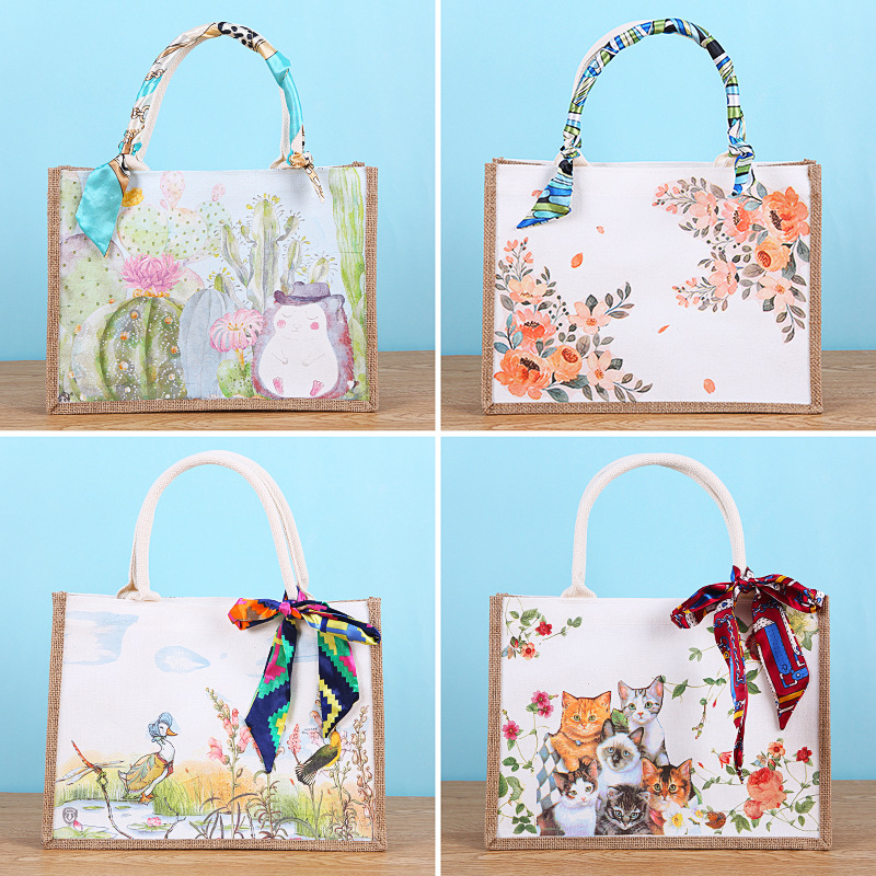 Mother's Day warm-up DIY Butterfly Cubat canvas tote bag material bag handmade linen bag team building parent-child