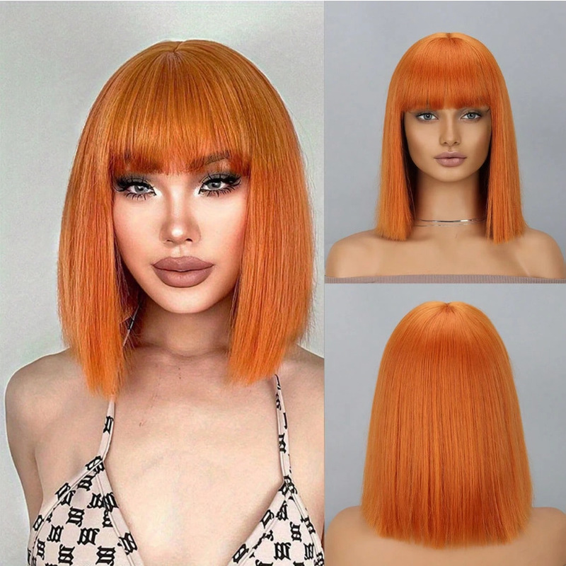 European and American Hot-Selling Cross-Border Women's Wigs, Short Bob Styles, Multiple Colors Available, Synthetic Fiber Wigs, Direct Sales from the Manufacturer, Wholesale in Stock