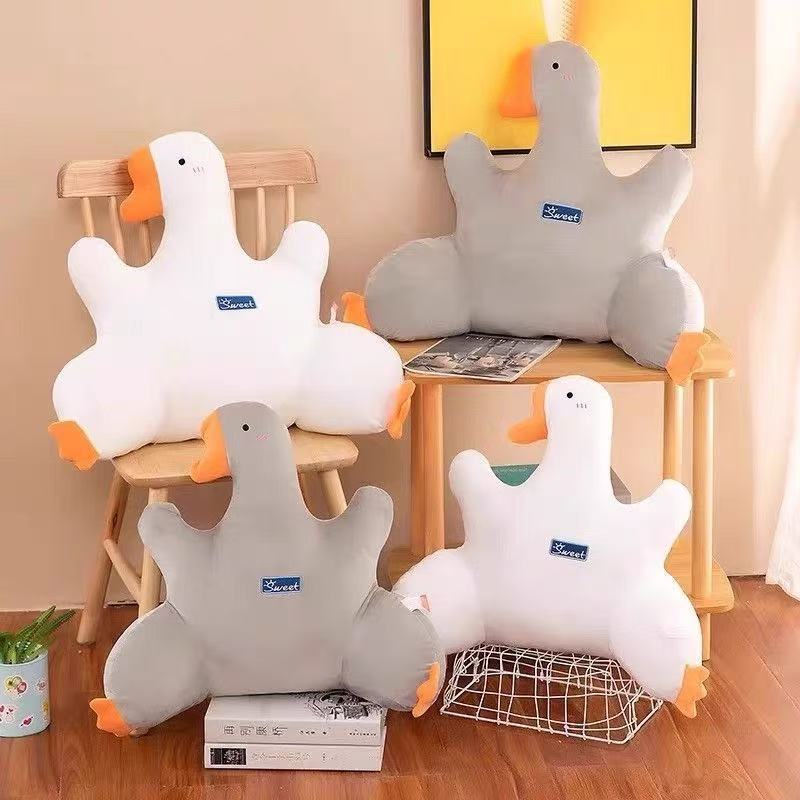 Big goose pillow, lumbar support cushion, back cushion, white goose dormitory sofa seat cushion, butt cushion, nap cushion, cartoon plush for car
