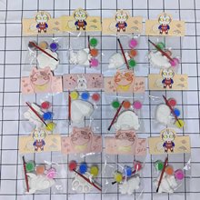 儿童diy涂鸦石膏娃娃白胚涂色娃娃袋装迷你彩绘玩具颜料涂画上色