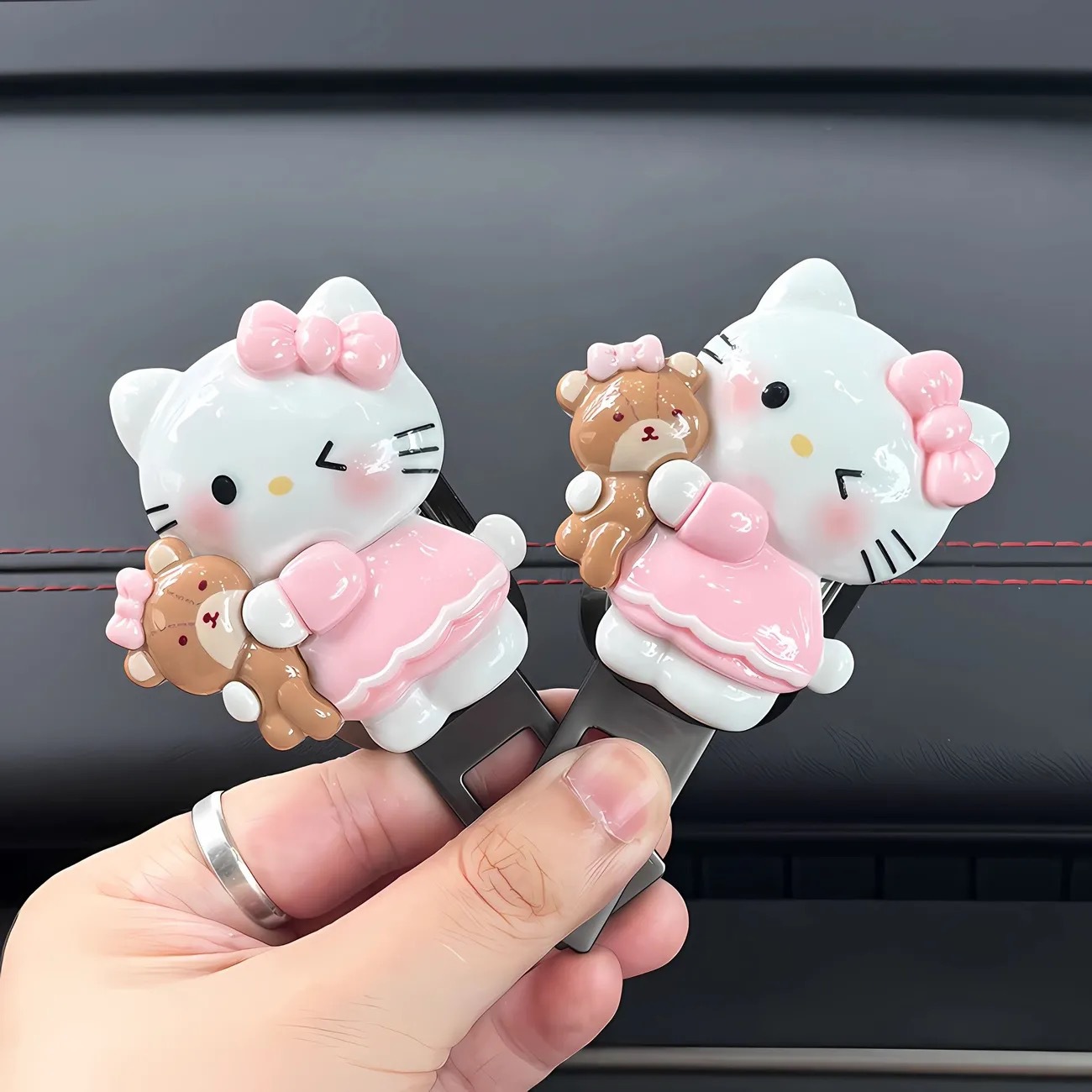 Hellokitty Car Seat Belt Plug-In Buckle Plug Hello Kitty Car Seat Belt Extension Holder Decoration
