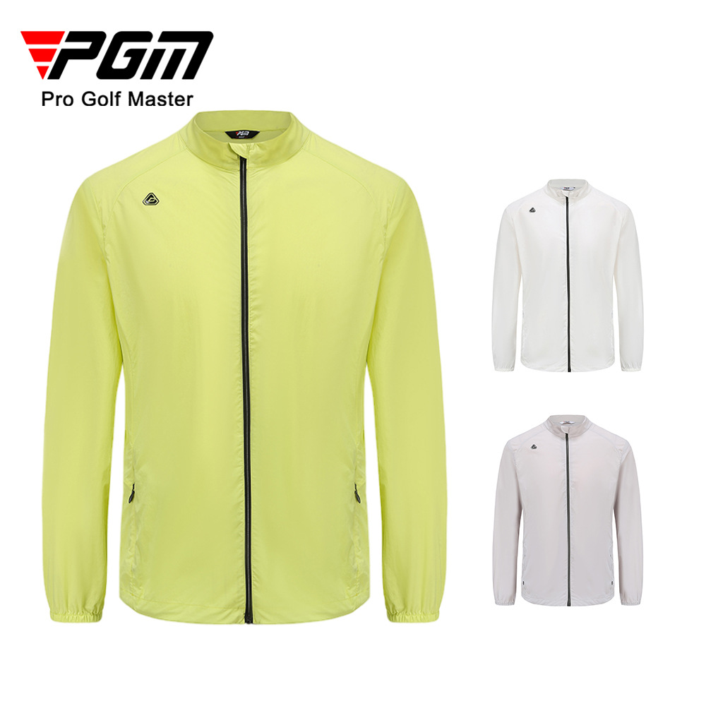 Áo khoác chống nắng golf nam PGM dài tay thoáng khí — Áo khoác dài tay nam YF365 màu xanh trái cây, YF365 Áo khoác nam dài tay màu xám, YF365 Áo khoác nam dài tay màu trắng