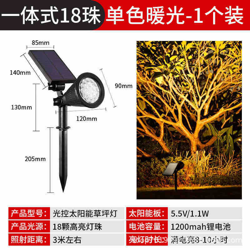 太阳能户外庭院灯2025新款射灯花园景观氛围草坪灯地插照树灯调焦|undefined