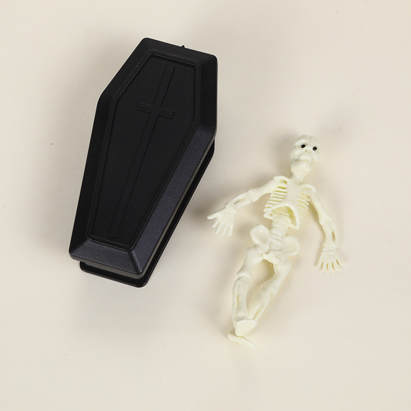 Halloween Party Bar DIY Skull Props Luminous Small Coffin Little Ghost Head Ornaments Black Coffin Accessories Halloween Party Bar DIY Skull Props Luminous Small Coffin Little Ghost Head Ornaments Black Coffin Accessories