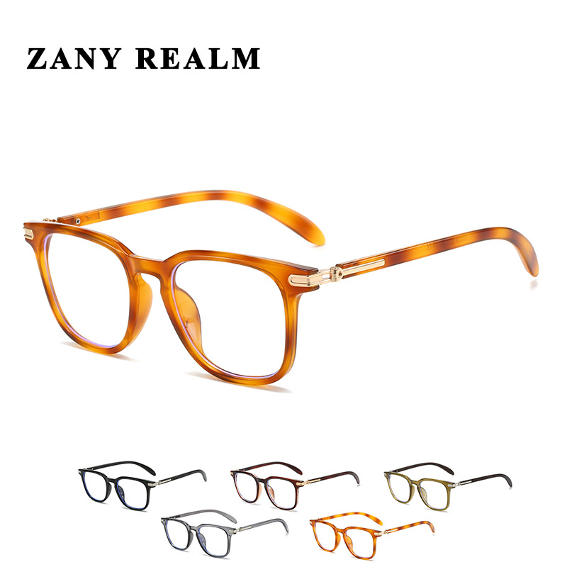 Nuevo marco negro anti-azul claro gafas lisas en línea celebridad ins grano de madera dulce chica Colegio caja miopía gafas fabricante en stock