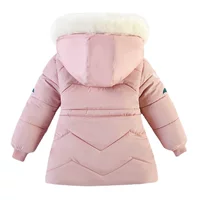 Детская одежда SAMGAMI BABY, новая зимняя простая куртка с капюшоном для девочек, хлопковое пальто с вышивкой для девочек