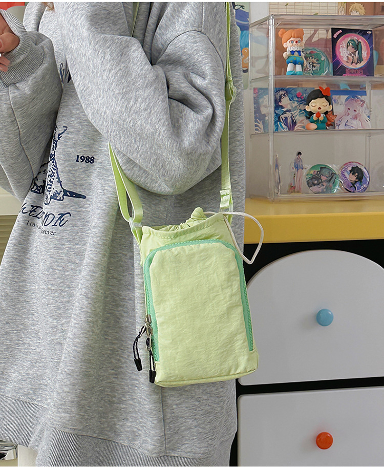 New solid-color student cycling casual women's bag, lightweight outdoor mobile phone bag and accessory bag undefined