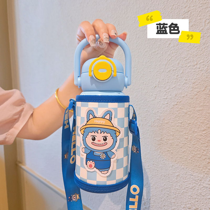 拎拎壶水杯2025新款高颜值学生便携双饮316不锈钢儿童吸管保温杯|undefined