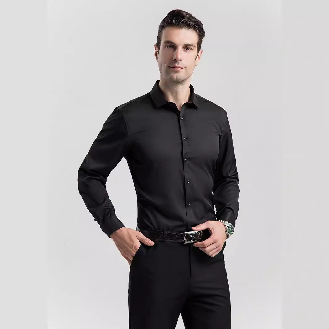 Camisa blanca de venta caliente para hombre Camisa de manga larga para hombre de negocios de primavera Traje delgado Camisa de pulgadas Ropa formal de trabajo profesional