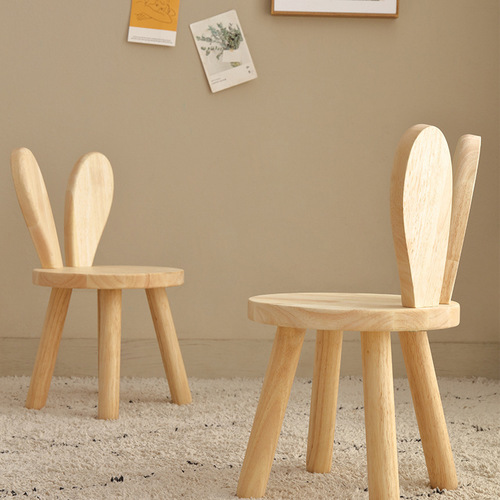 Solid wood stool home use shoe bench children backrest small chair wooden board stool square stool coffee table rabbit ear small low stool