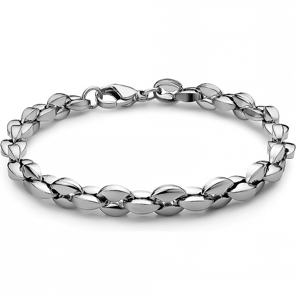 Hammered Cross Octagonal Cuban Link Chain Bracelet For Men_voghion.com