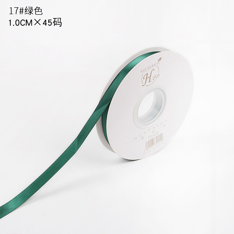 Brillante color sólido 1cm cinta material de embalaje de flores poliéster de alta densidad diy material de florista de pasteles hechos a mano