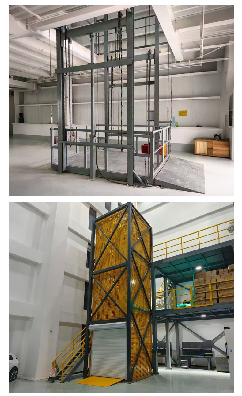 Simple Hydraulic Lift, Rail-Type Cargo Lift, Large-Tonnage Cargo Lift for Workshops and Warehouses