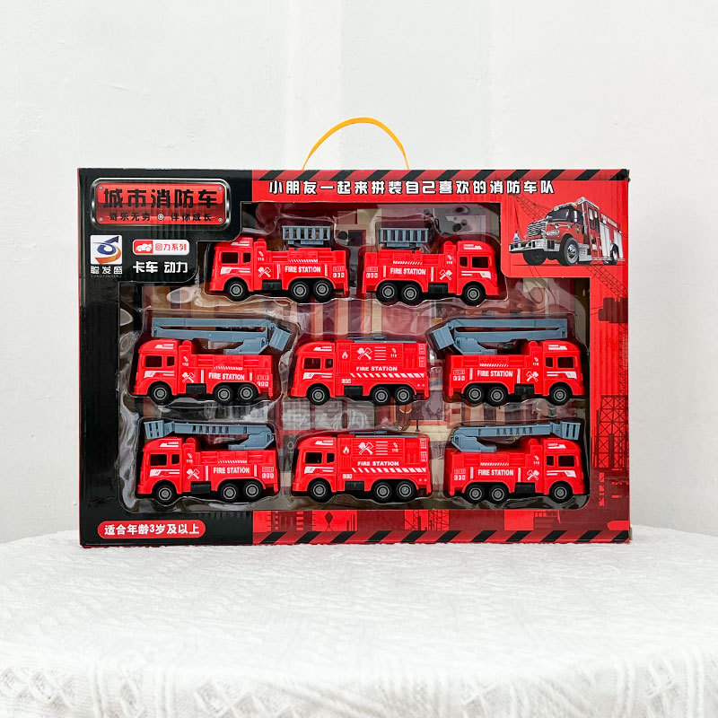Gran por mayor vehículo de ingeniería modelo de camión de bomberos inercia bobinado conjunto de juguetes de ingeniería coche juguete para niños regalos