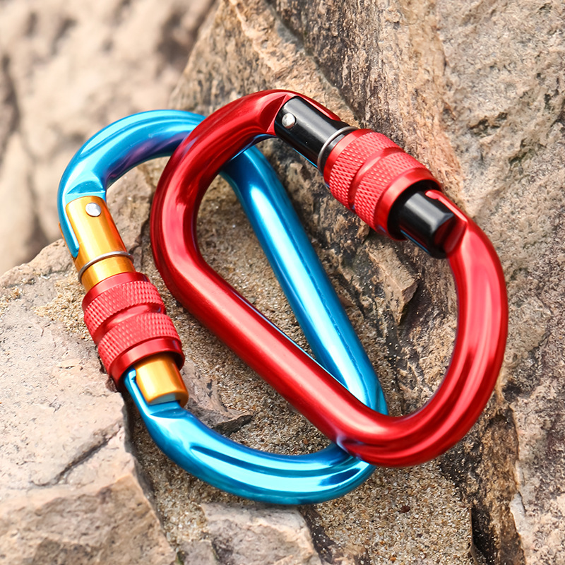 Cliwiz 7075 Aviation Aluminum 25Kn Outdoor Carabiner O-Type Threaded Master Lock Fire Rescue Load-Bearing Master Lock