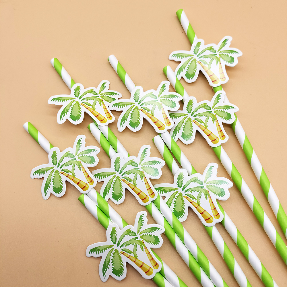 Fiesta de celebridad online paja Hainan tarjeta marrón papel decorativo paja desechable postre degradable leche Barra de té paja
