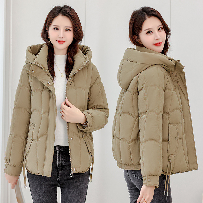 Nuevo algodón encapuchado de invierno corto de moda de algodón grueso estilo coreano de diseño suelto sensación de chaqueta de algodón abrigo de pluma de algodón