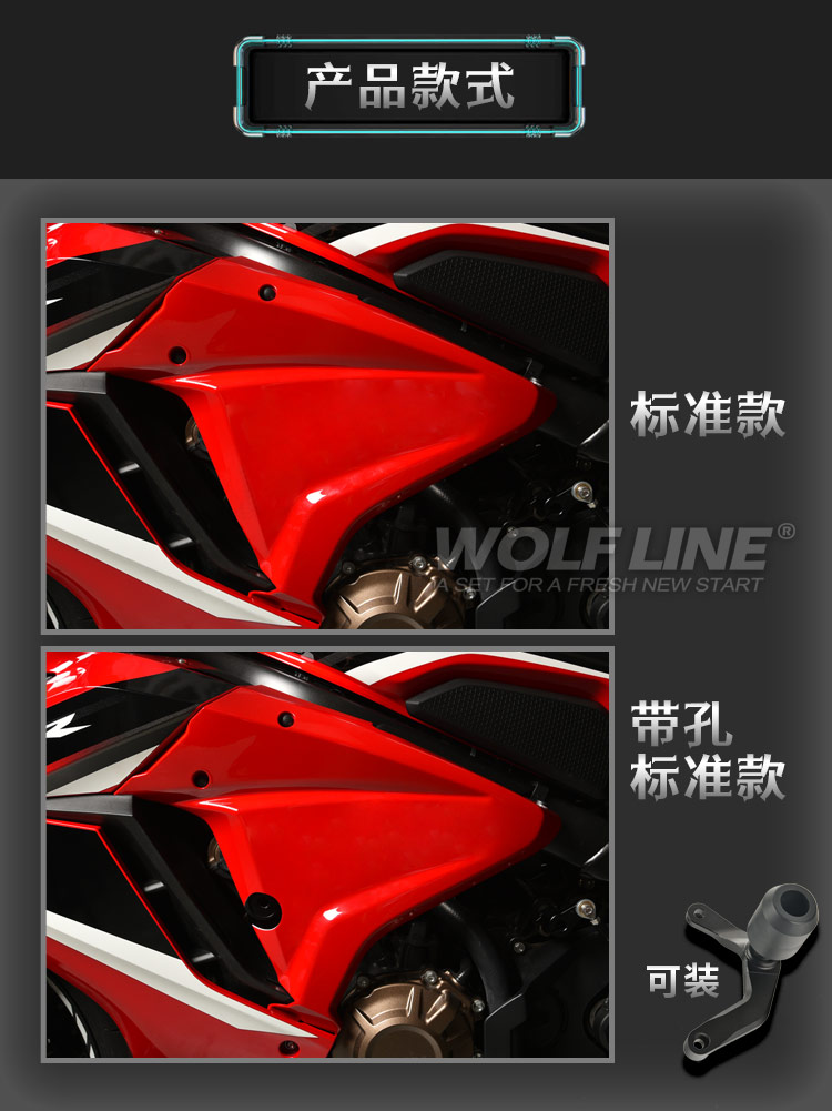 Suitable for Honda 19-23 model CB650R modified body side fairing, wind deflector, air intake cover, wind blade, side wind wing