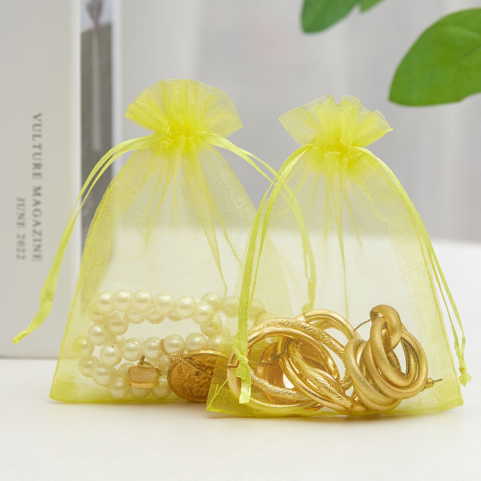 Bolsa de organza blanca al por mayor, bolsa de malla de perlas, bolsa de embalaje de regalo con boca de cordón, joyería de dulces de boda, bolsa de cordón, bolsa de almacenamiento